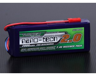 RX LiPo (7.4v) 2000 mAh 2S 20C nano-tech