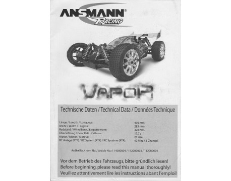 Manual Montaje Ansmann Vapor