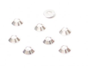(8) Arandelas Conicas Aluminio Silver 3mm
