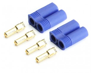 (2) Conectores 5mm EC5 Azules Macho 